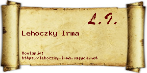 Lehoczky Irma névjegykártya