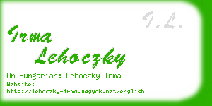 irma lehoczky business card